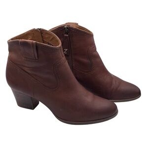 Zodiac Kela Chestnut Leather Ankle Booties